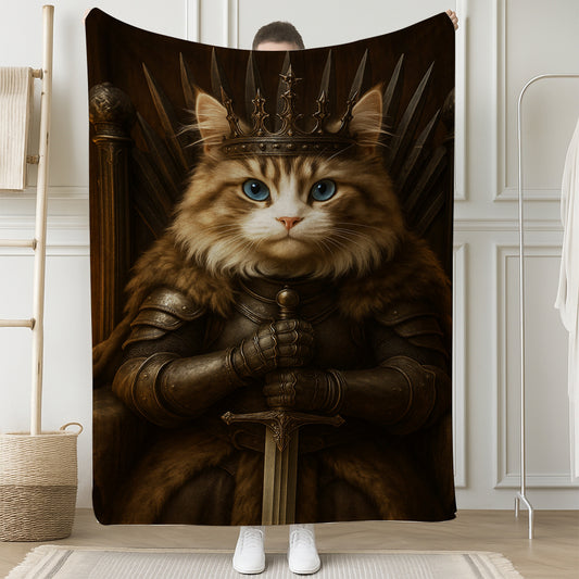 Custom Photo Cat Blanket Royal Pet Portrait