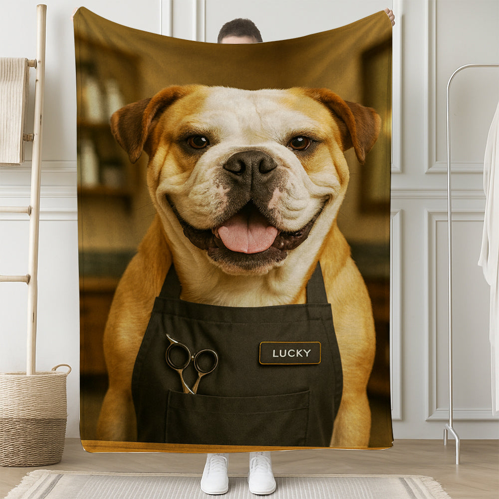 Custom Photo Groomer Dog BlanketGift For Dog Lovers