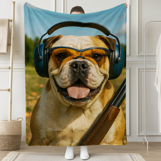 Custom Photo Clay Shooter Dog BlanketGift For Dog Lovers