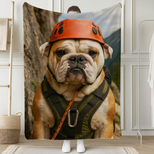 Custom Photo Rock Climber Dog BlanketGift For Dog Lover