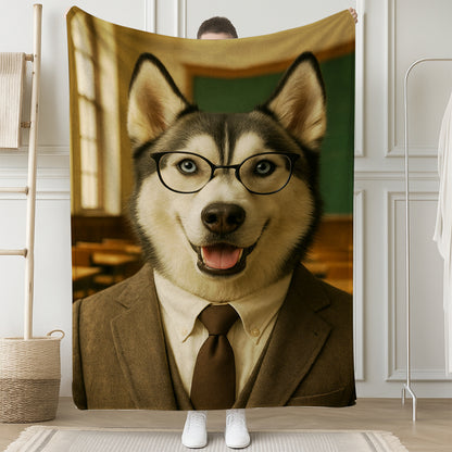 Custom Photo Teacher Dog BlanketGift For Dog Lovers