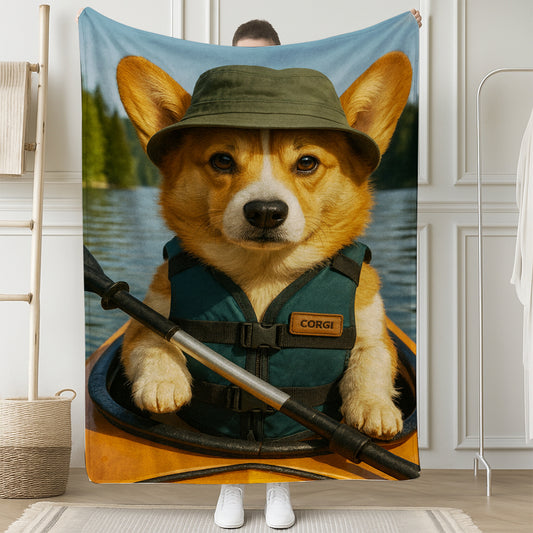 Custom Photo Kayak Dog BlanketGift For Dog Lovers