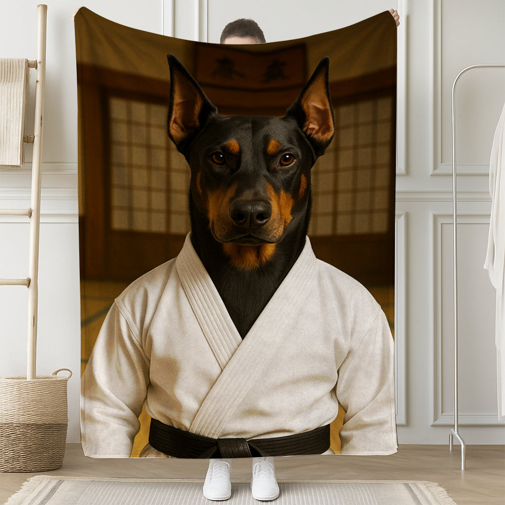 Custom Photo Karate Dog BlanketGift For Dog Lovers