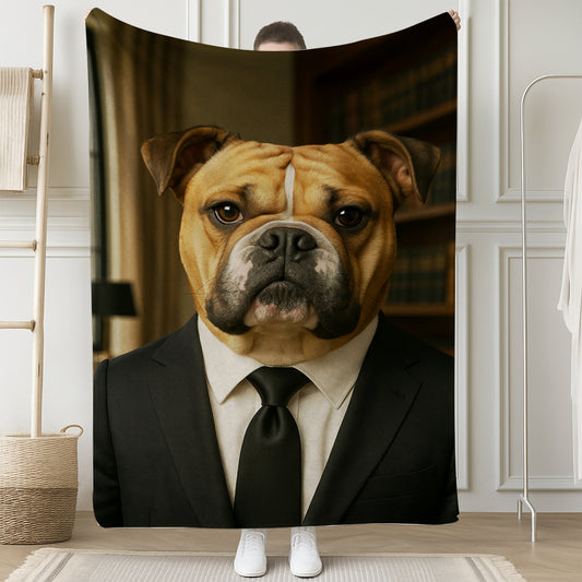 Custom Photo Business man Ceo Dog BlanketGift For Dog Lovers