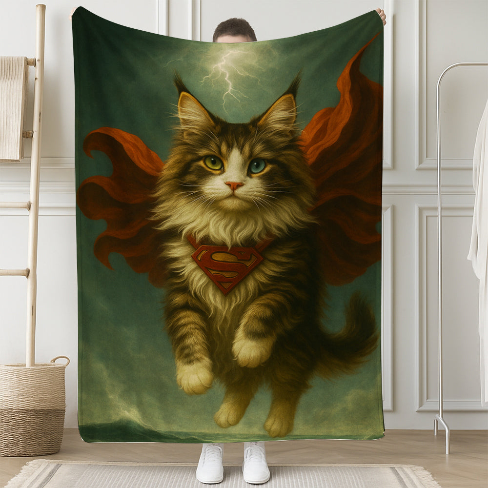 Custom Photo Cat Hero Blanket
