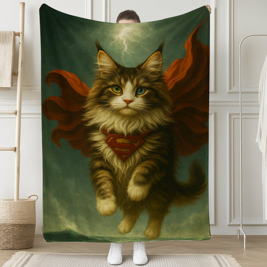 Custom Photo Cat Hero Blanket
