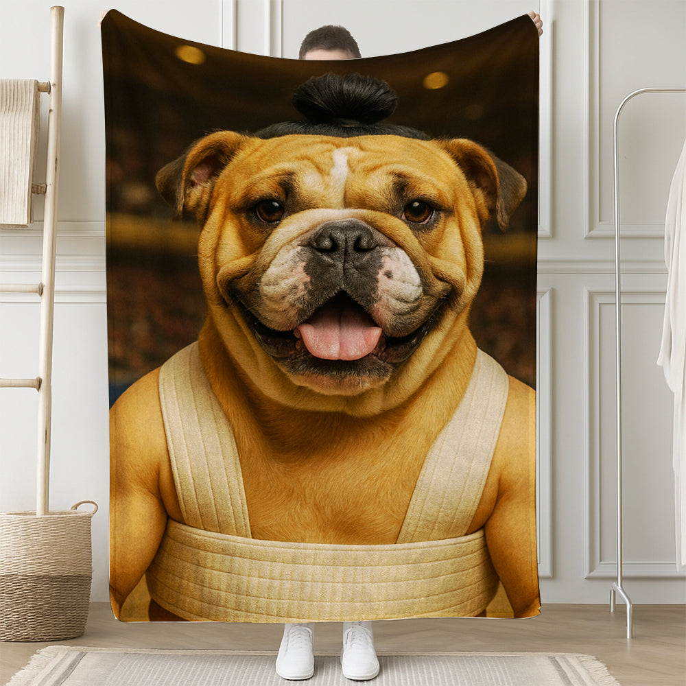 Custom Photo Sumo Dog BlanketGift For Dog Lovers