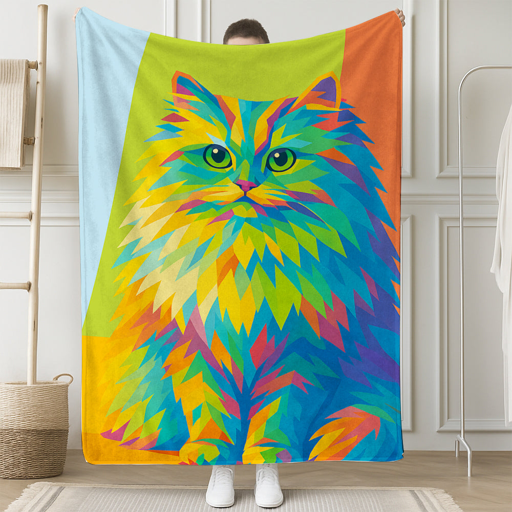 Custom Photo Pop Art Blanket Gift For Cat Lovers