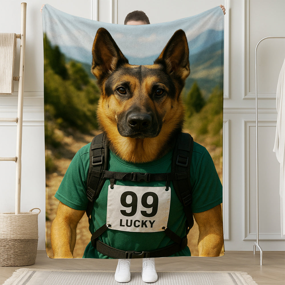 Custom Photo Trail Runner Dog BlanketGift For Dog Lovers