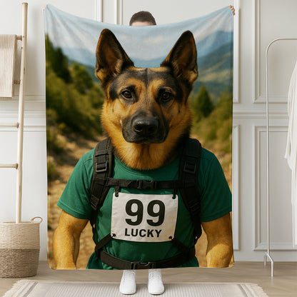 Custom Photo Trail Runner Dog BlanketGift For Dog Lovers
