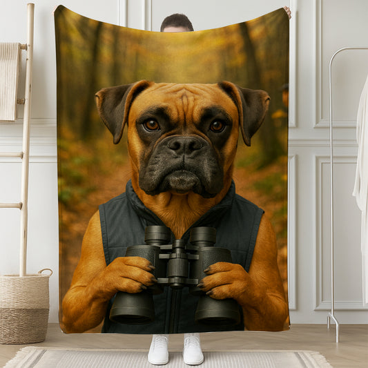 Custom Photo Bird Watching Dog BlanketGift For Dog Lovers