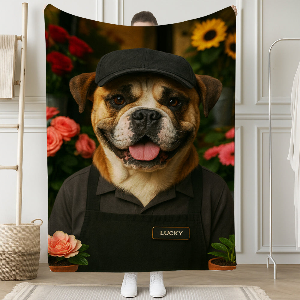 Custom Photo Flower Shop Florist Dog BlanketGift For Dog Lovers