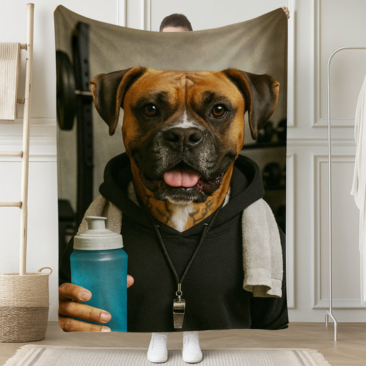 Custom Photo Personal Trainer Dog BlanketGift For Dog Lovers