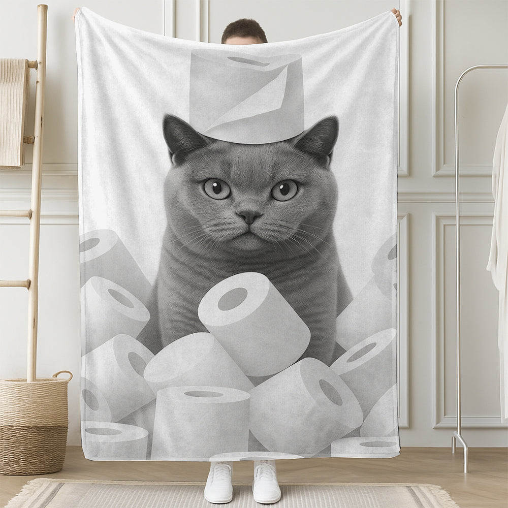 Custom Photo Cat Bathroom Blanket