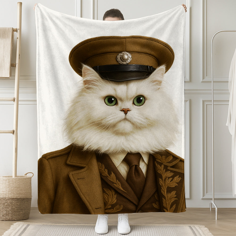 Custom Photo Captain Cat Blanket