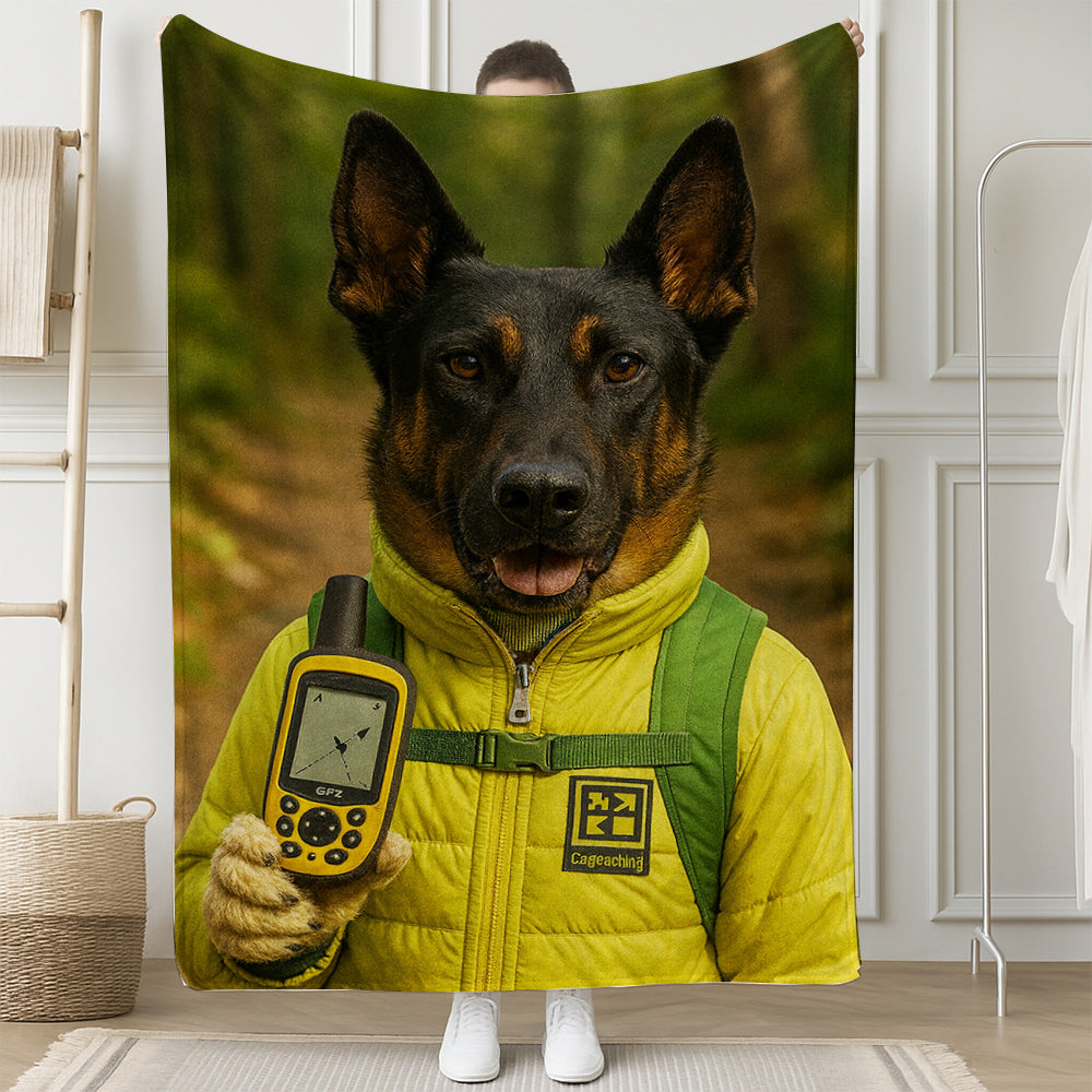 Custom Photo Geocaching Gps Adventure Dog BlanketGift For Dog Lovers