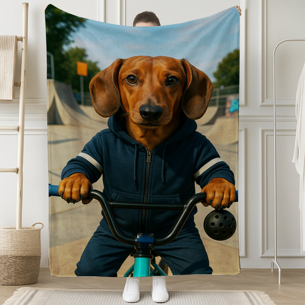 Custom Photo Bmx Bike Dog BlanketGift For Dog Lovers