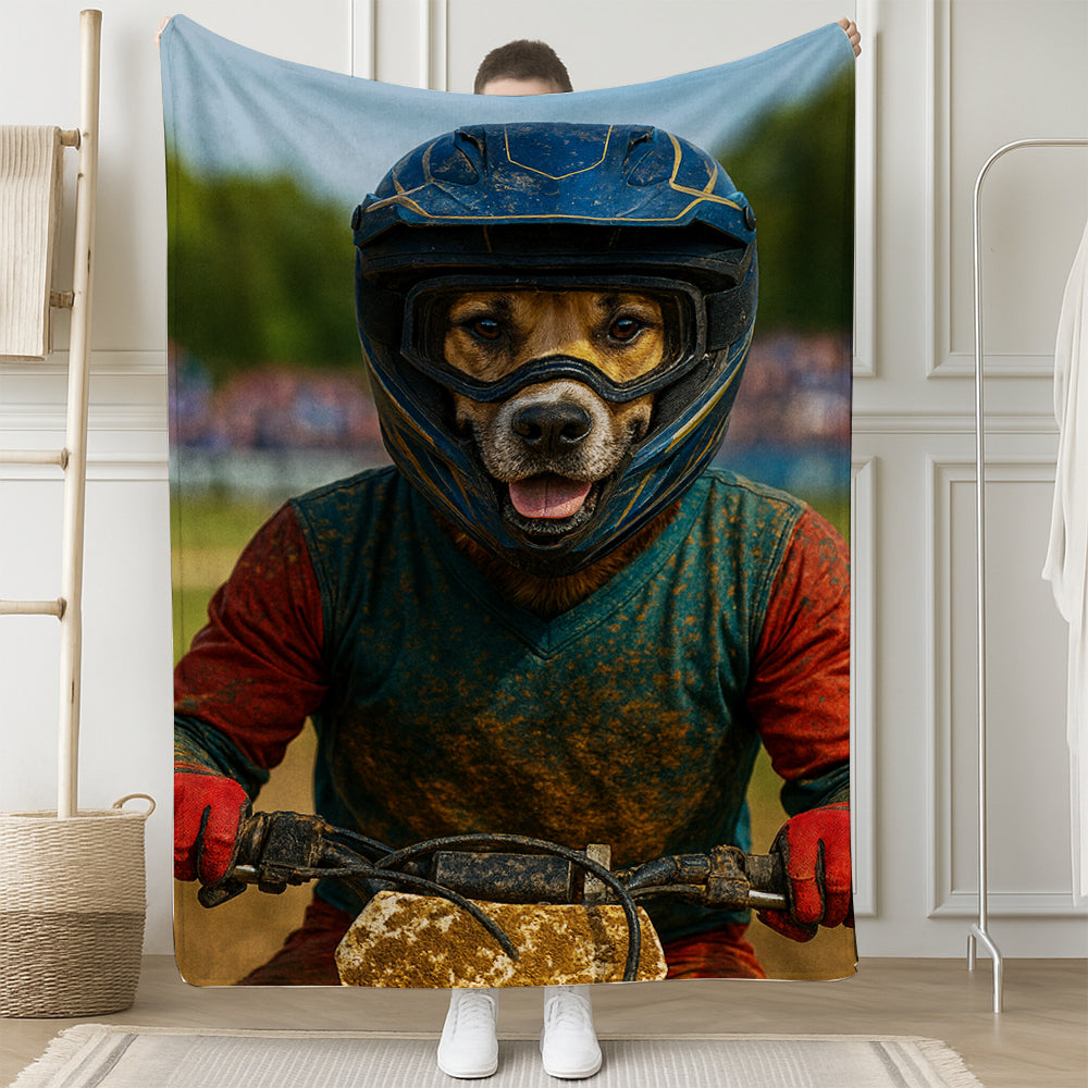 Custom Photo Dirt Bike Dog BlanketGift For Dog Lovers