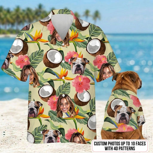 Custom Photo Dog Hawaiian Shirt, Personalized Pet Aloha Matching Outfit THUC99
