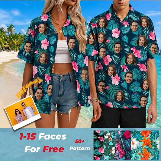 Custom Photo Family Hawaiian Shirt, Personalized Tropical Vacation Shirt, Family Matching Outfit THUC99