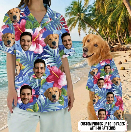 Personalized Dog & Cat Hawaiian Shirt, Custom Pet Summer Shirt, Matching Family Vacation Gift THUC99