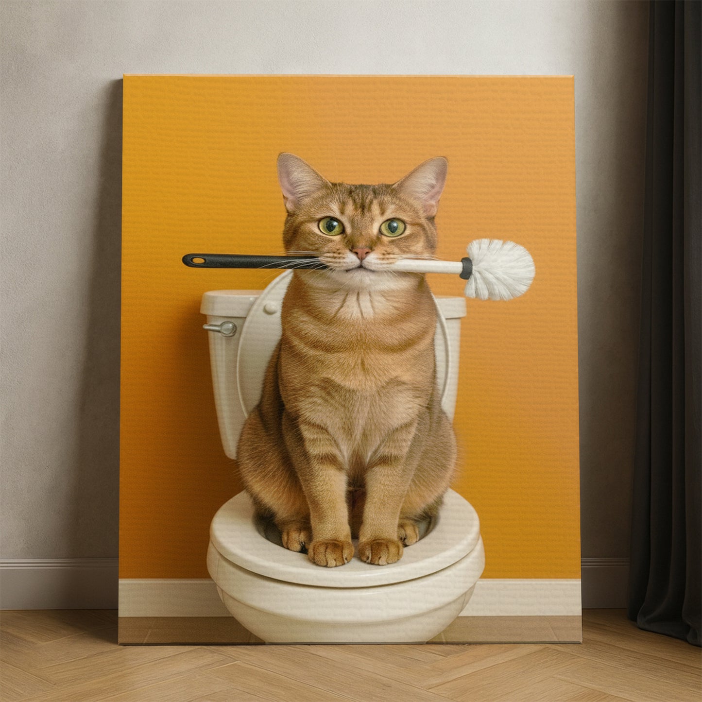 Custom Photo Cat Bathroom Style 31 Canvas Gift For Cat Lovers