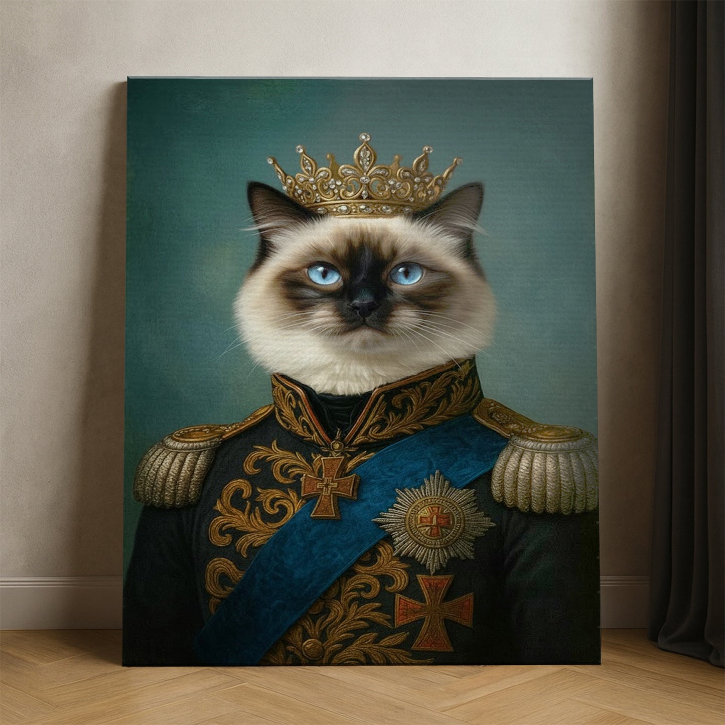 Custom Photo Royal Cat Canvas Gift For Cat Lovers