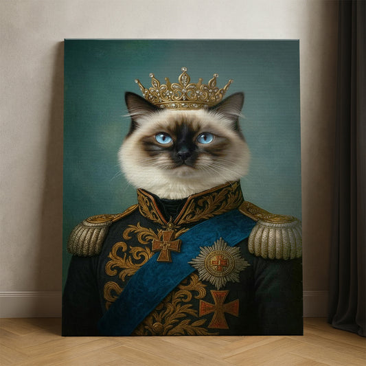 Custom Photo Royal Cat Canvas Gift For Cat Lovers