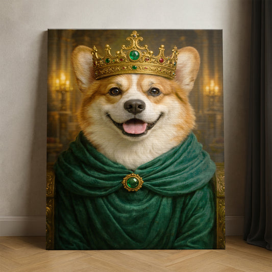 Custom Photo Royal King Queen Dog Canvas Gift For Dog Lovers