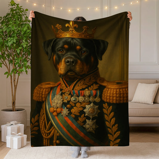 Custom Photo Dog King Crown Royal Blanket Gift For Dog Lover