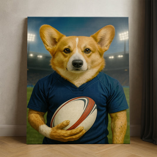 Custom Dog Rugby Sport Dog Canvas Gift For Dog Lovers