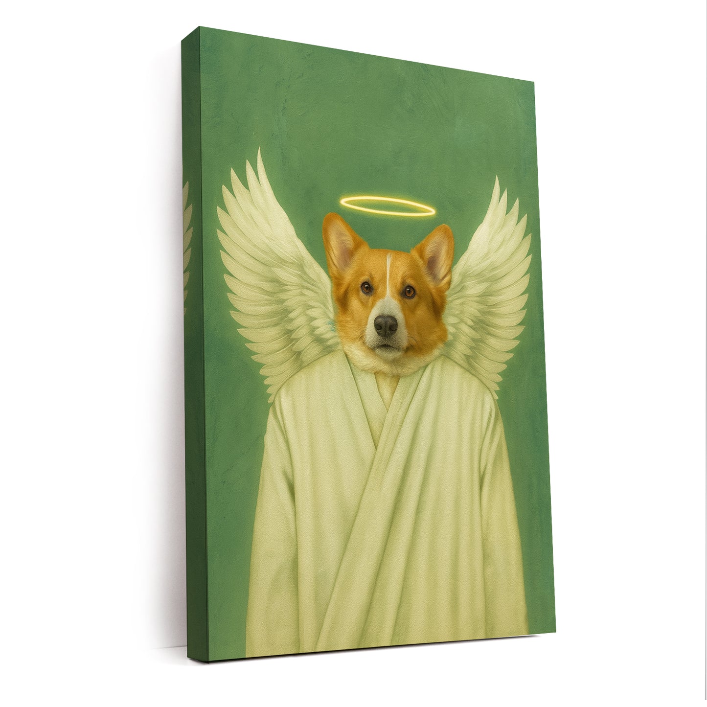 Custom Photo Angel Dog Canvas Memorial Gift For Dog
