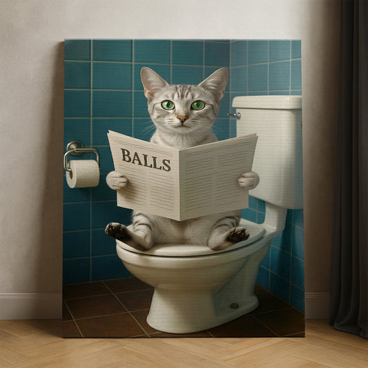 Custom Photo Cat Bathroom Style 7 Canvas Gift For Cat Lovers
