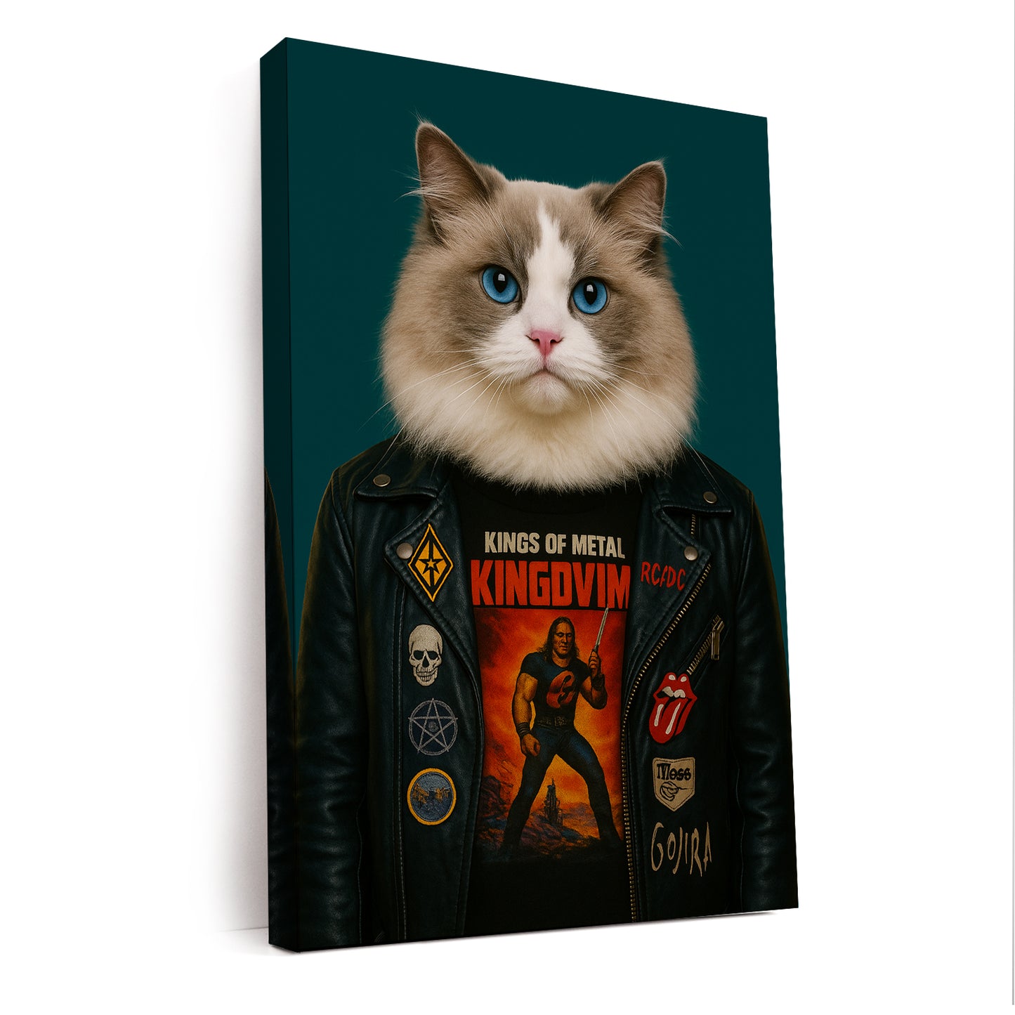 Custom Photo Cat Rock n Roll Canvas