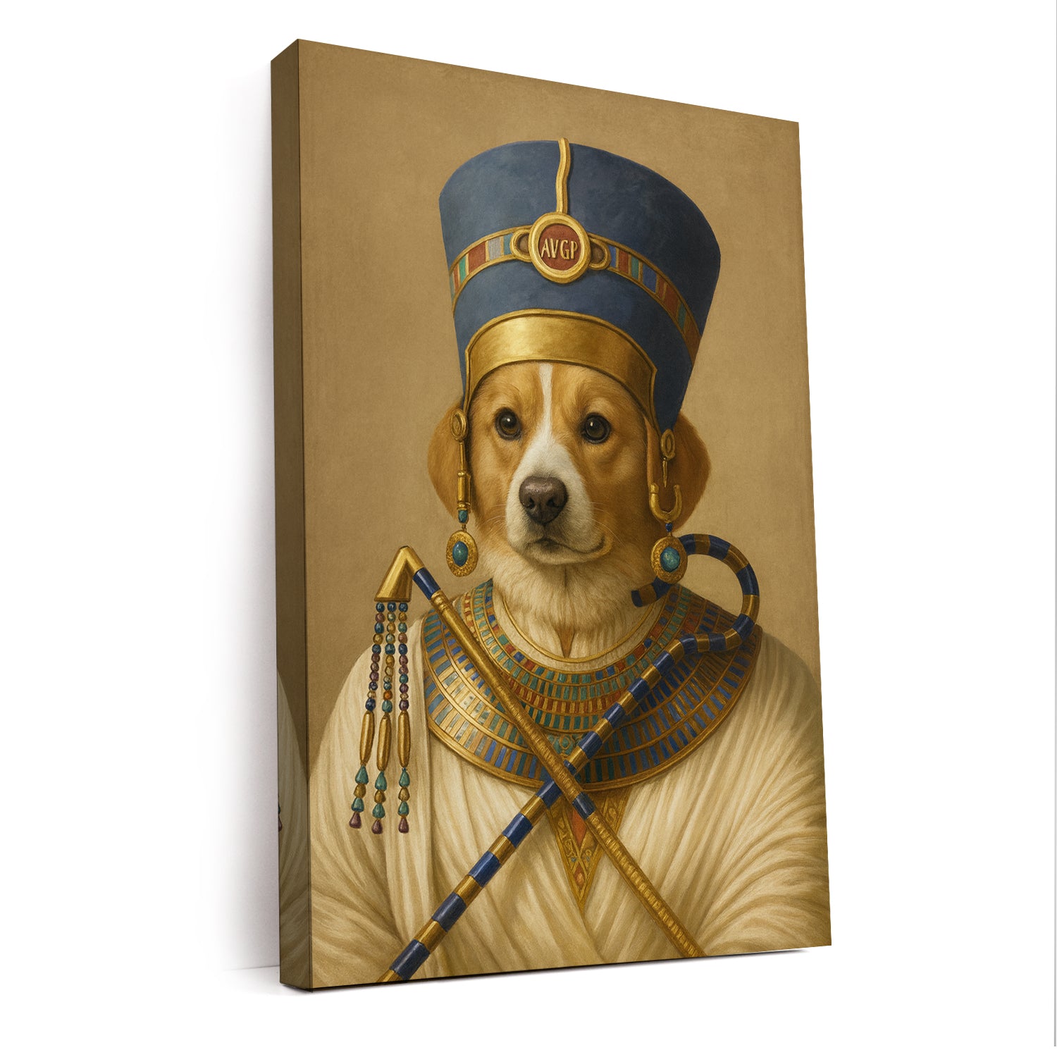 Custom Photo Egyptian Queen Dog Canvas Gift For Dog Lover