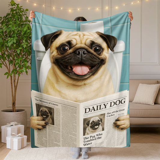 Custom Photo Dog Toilet Bathroom Blanket Gift For Dog Lover