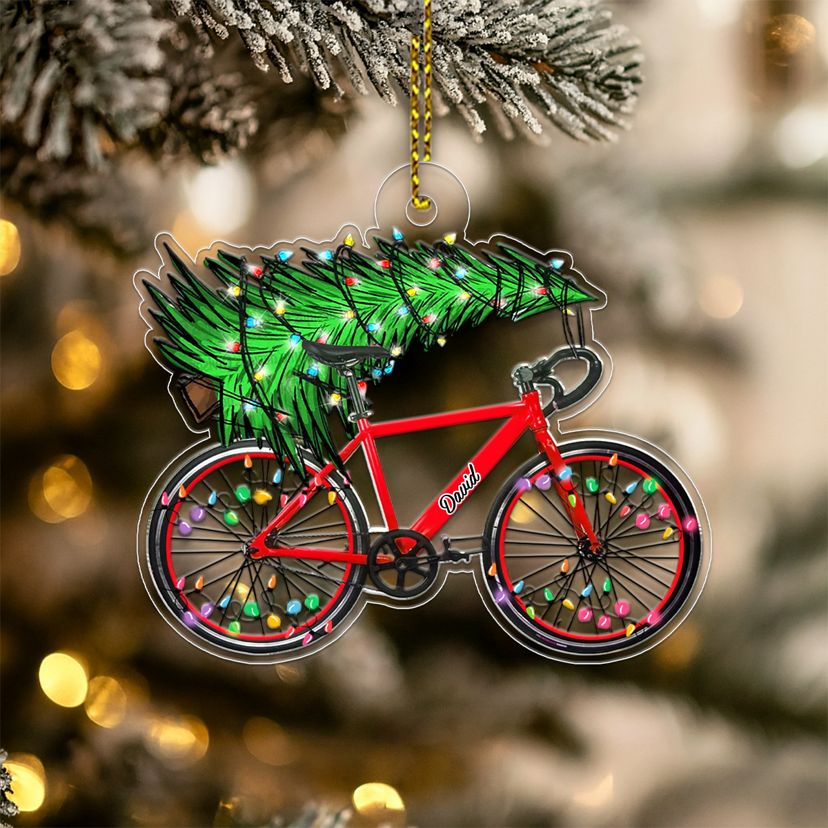 Custom Name Bicycle Xmas Tree