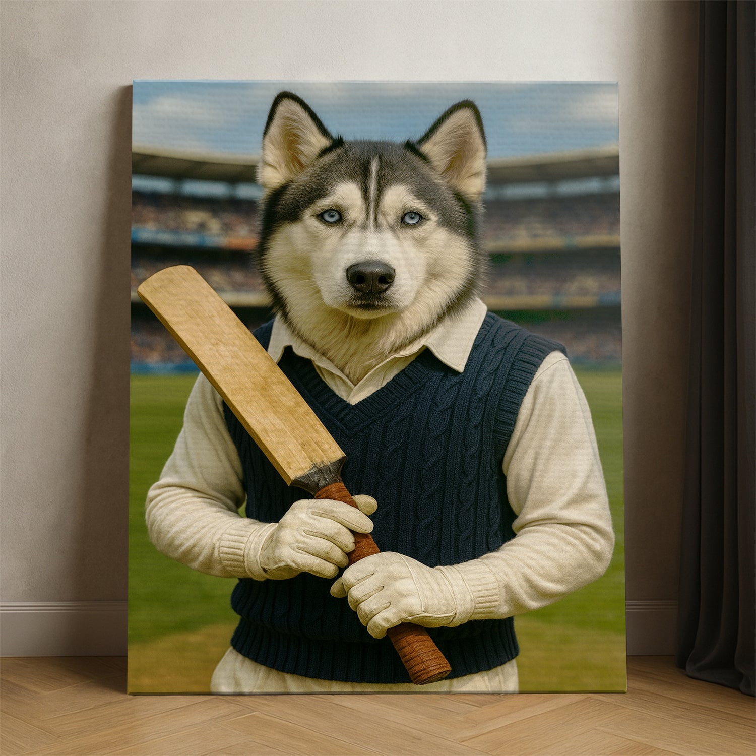 Custom Photo Cricket Dog Canvas Gift For Dog Lovers