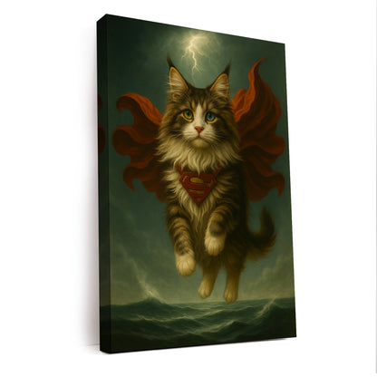 Custom Photo Cat Hero Canvas