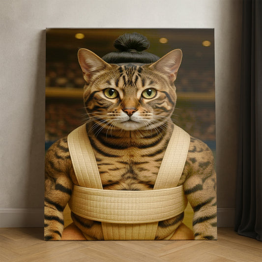 Custom Photo Sumo Cat Canvas Gift For Cat Lovers