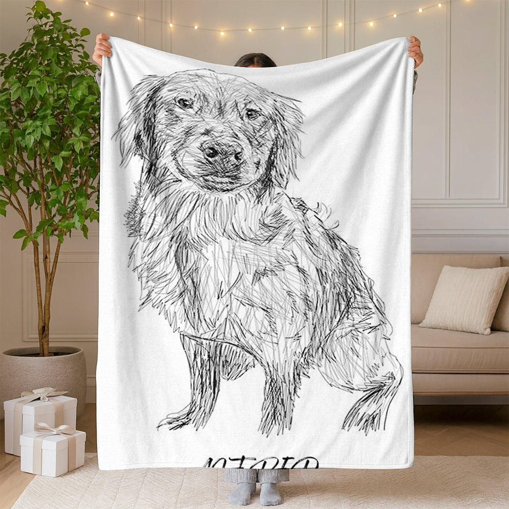 Custom Photo Dog Pencil Art