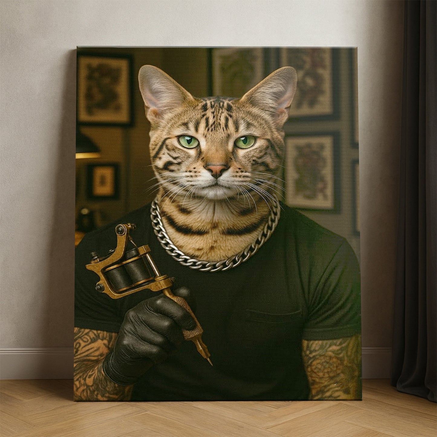 Custom Photo Tatoo Artist Cat Gift For Cat Lovers