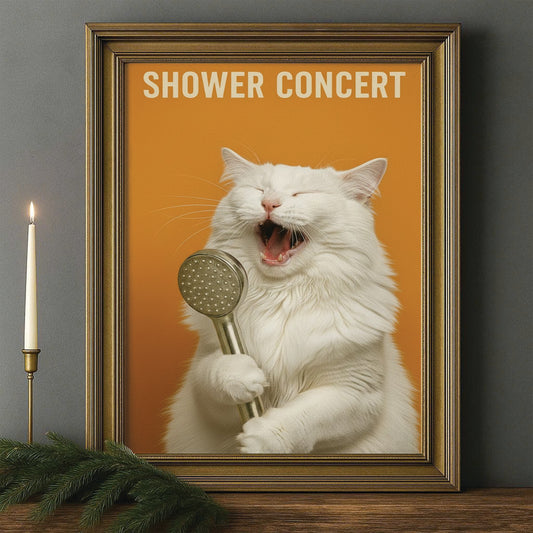 Custom Photo Cat Bathroom Style 32 Canvas Framed Wall Art Gift For Cat Lovers