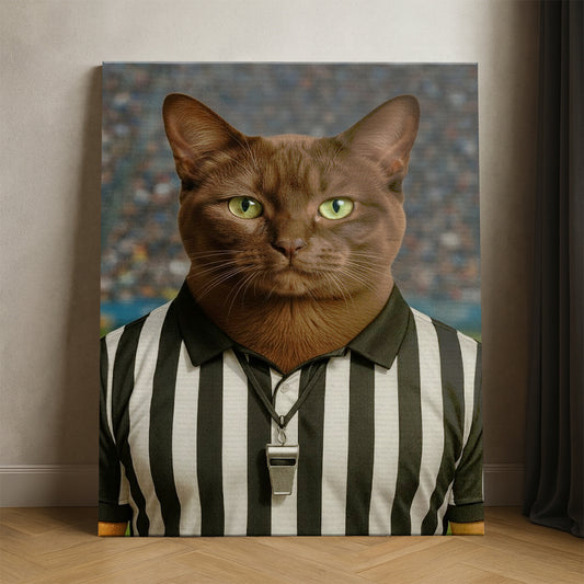 Custom Photo Referee Cat Canvas Gift For Cat Lovers