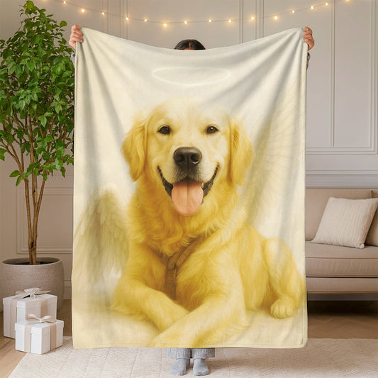 Custom Photo Dog Angel In Heaven Blanket Gift For Dog Lover