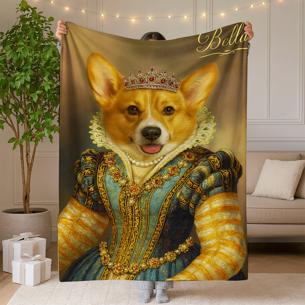 Custom Photo Sapphire Queen Dog BlanketGift For Dog Lovers