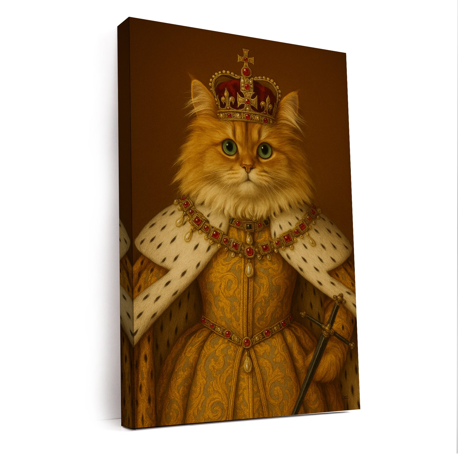 Custom Photo Crowned Queen Cat Canvas Gift For Cat Lovers