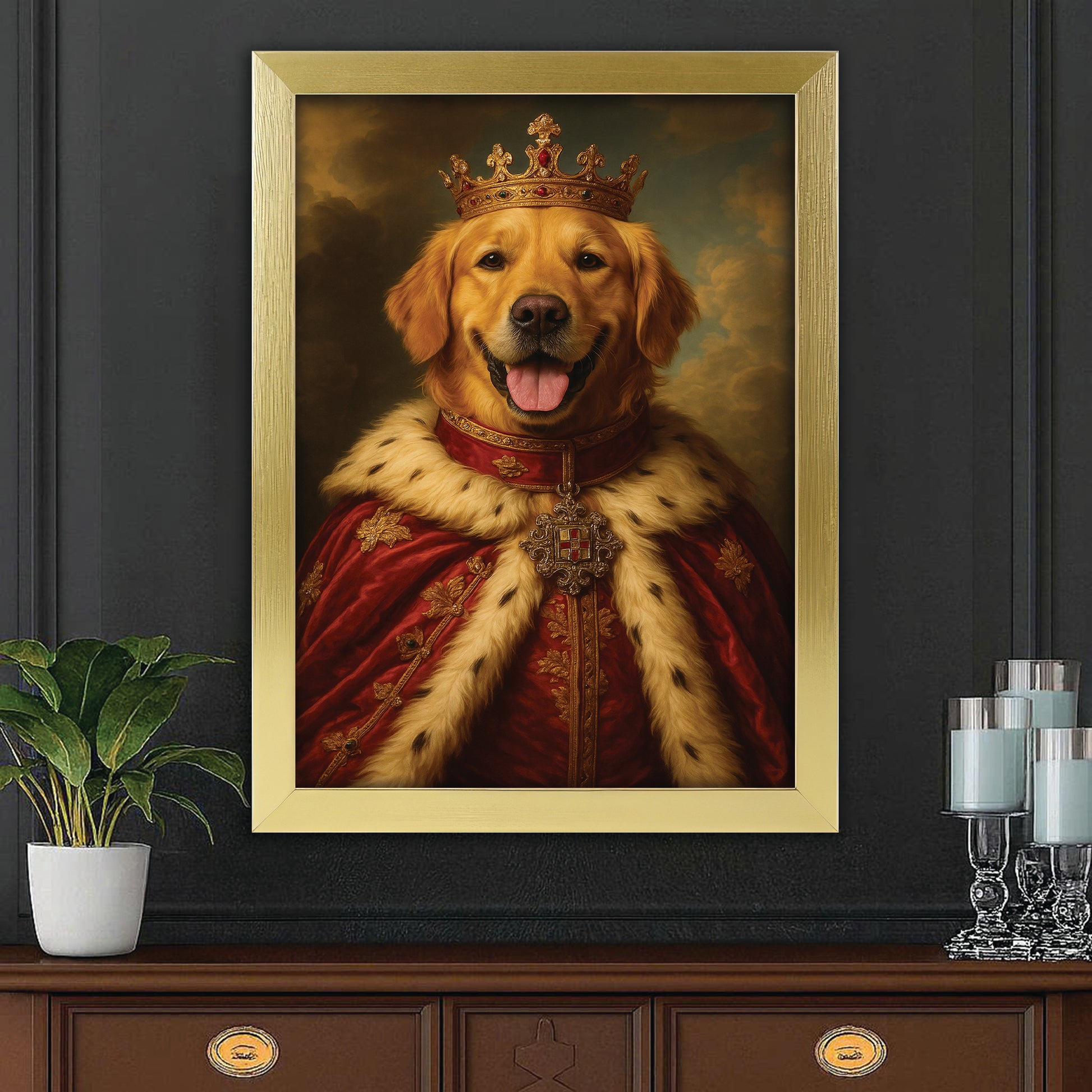 Custom Photo Dog Royal Pet King Portrait