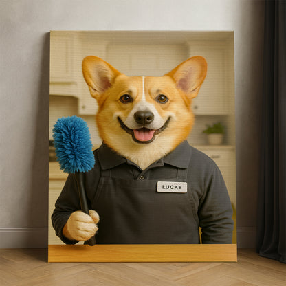 Custom Photo Housekeeper Dog Canvas Gift For Dog Lovers