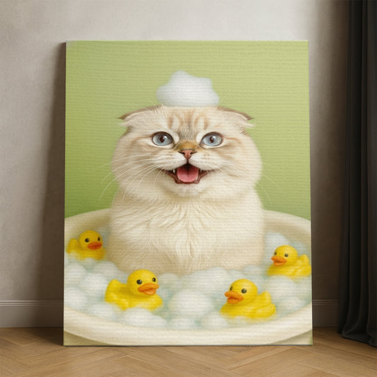 Custom Photo Cat Bathroom Style 25 Canvas Gift For Cat Lovers